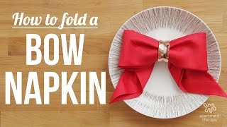 Napkin Art Folding A Bow  Apartment Therapy [upl. by Aihseket137]