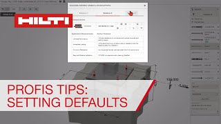 Hilti PROFIS Engineering anchor design software tips  setting defaults [upl. by Jayne746]