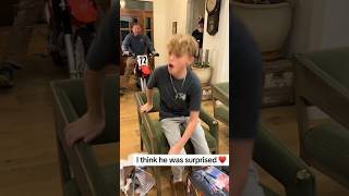 Boys reaction to toy not knowing its real dirt bike is adorable ❤️  Dad almost ruined surprise 😂 [upl. by Macdonell]