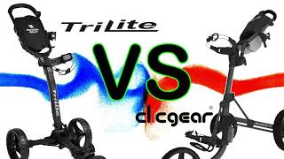 Clicgear Model 35 VS Trilite Golf Push Cart Review [upl. by Gorrian594]