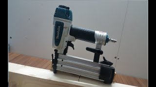 Makita AF505  AF505N Brad Nailer  How To Use A Nail Gun Woodworking tool review [upl. by Ardnasal]