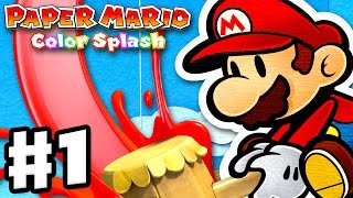 Paper Mario Color Splash  Gameplay Walkthrough Part 1  Port Prisma Intro Huey Nintendo Wii U [upl. by Sibbie]