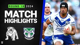 NRL 2024  Bulldogs v Warriors  Match Highlights [upl. by Hindorff150]