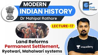 L17 Land Reforms by British l Modern Indian History  UPSC CSE 2021 l Dr Mahipal Rathore [upl. by Suvart]