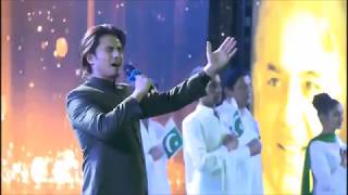 Atif Aslam amp Ali Zafar sing the National Anthem of Pakistan [upl. by Akissej776]