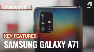 Samsung Galaxy A71 unboxing and key features [upl. by Ahsal463]