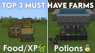 Minecraft Top 3 Early Game Farms for Bedrock Edition [upl. by Ninette]