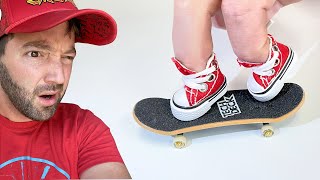 I TRIED FINGERBOARDING SHOES  Hardest Thing Ever [upl. by Slade458]