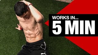 RIPPED ABS  Beginner Ab Workout 5 Minutes [upl. by Yadroc]