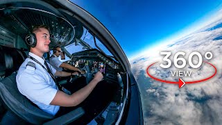 360° Airline Cockpit View FULL Flight  Dallas  Miami  American Eagle E145 [upl. by Illa802]