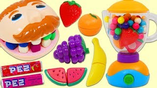 Feeding Mr Play Doh Head Fruit Smoothies [upl. by Pacorro]