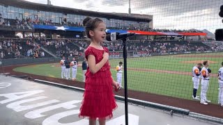 5YearOld Ella Tokita Sings National Anthem at Las Vegas Aviators Game [upl. by Ani]