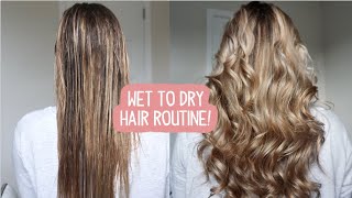 WET TO DRY HEATLESS HAIR ROUTINE [upl. by Ahgiel]