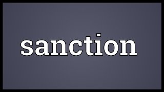 Sanction Meaning [upl. by Illom]