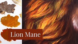 How to Paint A LIONS MANE  Realistic Lion Mane Tutorial with Oils amp Acrylic Paint [upl. by Ylicic]