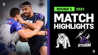 Bulldogs v Storm Match Highlights  Round 5 2021  Telstra Premiership  NRL [upl. by Jess229]