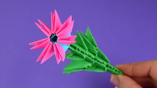 How to make a paper flower ♡ 3D Origami for beginners ♡ DIY [upl. by Janet]