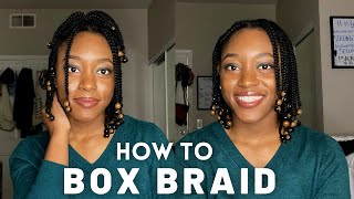 How To BOX BRAID Protective Style WITHOUT Extensions [upl. by Lydon]