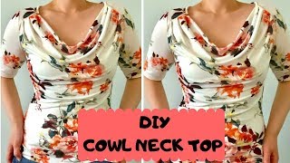 How to make a cowl neck top  Easy method  Beginners [upl. by Ternan]