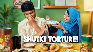 Sadi tried SHUTKI BHORTA for the first time Couple Food Challenge [upl. by Qerat347]