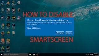 How To Disable Smartscreen in Windows 10 [upl. by Jeremiah]