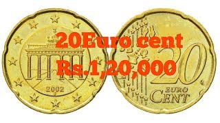 20 Euro Cent 2002 Rare and most valuable coin Value Rs120000 [upl. by Aiet139]