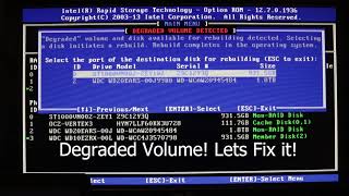 How to Rebuild Degraded RAID via the Intel Rapid Storage Technology RAID utility [upl. by Pirozzo]