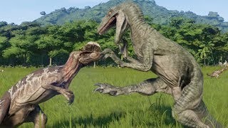 5 Velociraptor VS 7 Dilophosaurus  Jurassic World Evolution [upl. by Sarine]