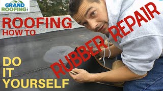 How to EPDM Rubber roof repair  patch [upl. by Alves]