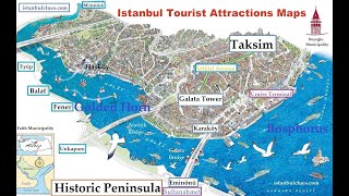 Istanbul Tourist Attraction Maps Detailed [upl. by Livingstone]