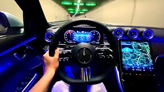 2022 Mercedes C Class AMG  NIGHT Drive C220d FULL Review Interior Exterior [upl. by Asirem]