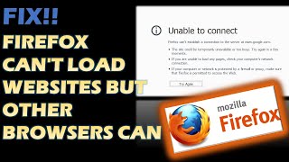 FIX Firefox cant load websites but other browsers can [upl. by Redla755]