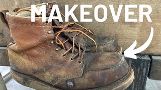 Thorogood Moc Toe Boot Restoration  Total Boot Makeover [upl. by Wendalyn474]