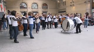 Flash Mob  Classical Orchestra Performance in Train Station🎵💃🏽 [upl. by Lateehs537]