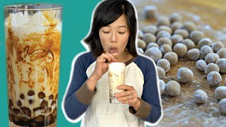 How to Make Homemade Boba Tapioca Pearls  DIY Brown Sugar Boba Recipe [upl. by Ainslee]