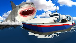 A MEGALODON Attacked Our Hovercraft in Stormworks Multiplayer [upl. by Loats922]