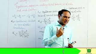 Equilibrium expression involving  partial pressure  number of moles  mole fraction KcKpKnKx [upl. by Couq]