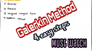 FEA  Galerkin Method  4 easy steps only [upl. by Nitreb]