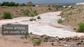 Torrential Rains Flash Flooding in Albuquerque NM Arroyo Video [upl. by Luna]