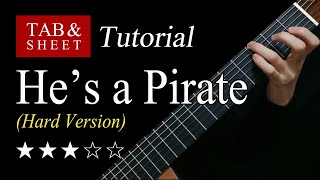 Hes a Pirate Hard Version  Guitar Lesson  TAB [upl. by Ytirahs]