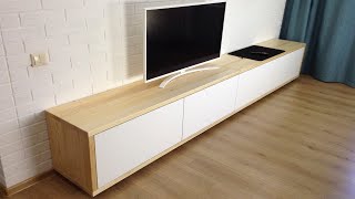 ✅ DIY Modern TV stand  Console [upl. by Noli582]