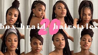 20 Ways To Style Box Braids 💗  Kashia Jabre [upl. by Ilarrold]