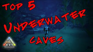 Top 5 Underwater Cave  Base Locations 2021 Ark The Island [upl. by Margie]