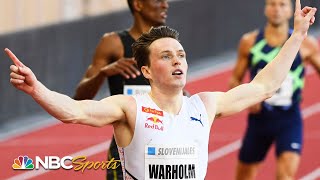 Karsten Warholm wins Monaco 400m hurdles in meet record  NBC Sports [upl. by Lehet]