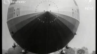 TRANSPORT Aviation R101 Airship leaves Cardington 1929 [upl. by Bertle914]