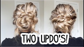 HOW TO EASY UPDOS FOR THE HOLIDAYS Short Medium amp Long Hairstyles [upl. by Aicilyhp]