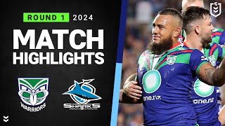 NRL 2024  Warriors v Sharks  Match Highlights [upl. by Lotz]