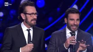 Edoardo Leo Marco Giallini e i modi di dire in romanesco  Sanremo Giovani 21122018 [upl. by Xenia]