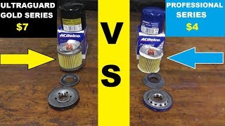 ACDELCO Oil Filter Comparison Professional vs UltraGuard Gold [upl. by Ainar]