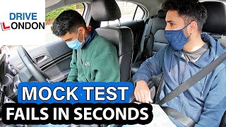 UK Driving test  Learner Driver FAILS TEST IN SECONDS  Mock Test  London 2021 [upl. by Rox]